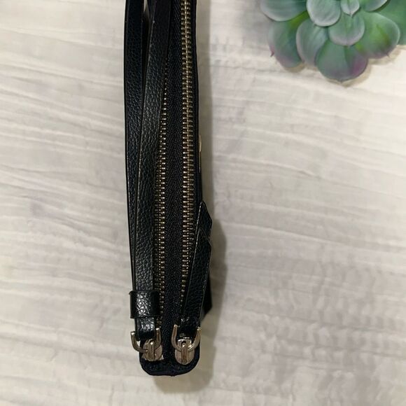 kate spade Black Gold Double Compartment Zip Nylon Clutch